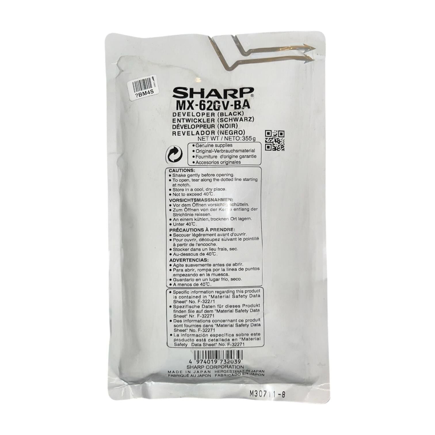 Sharp MX-62GV-BA Orijinal Siyah Developer  MX-6240N MX-7040N