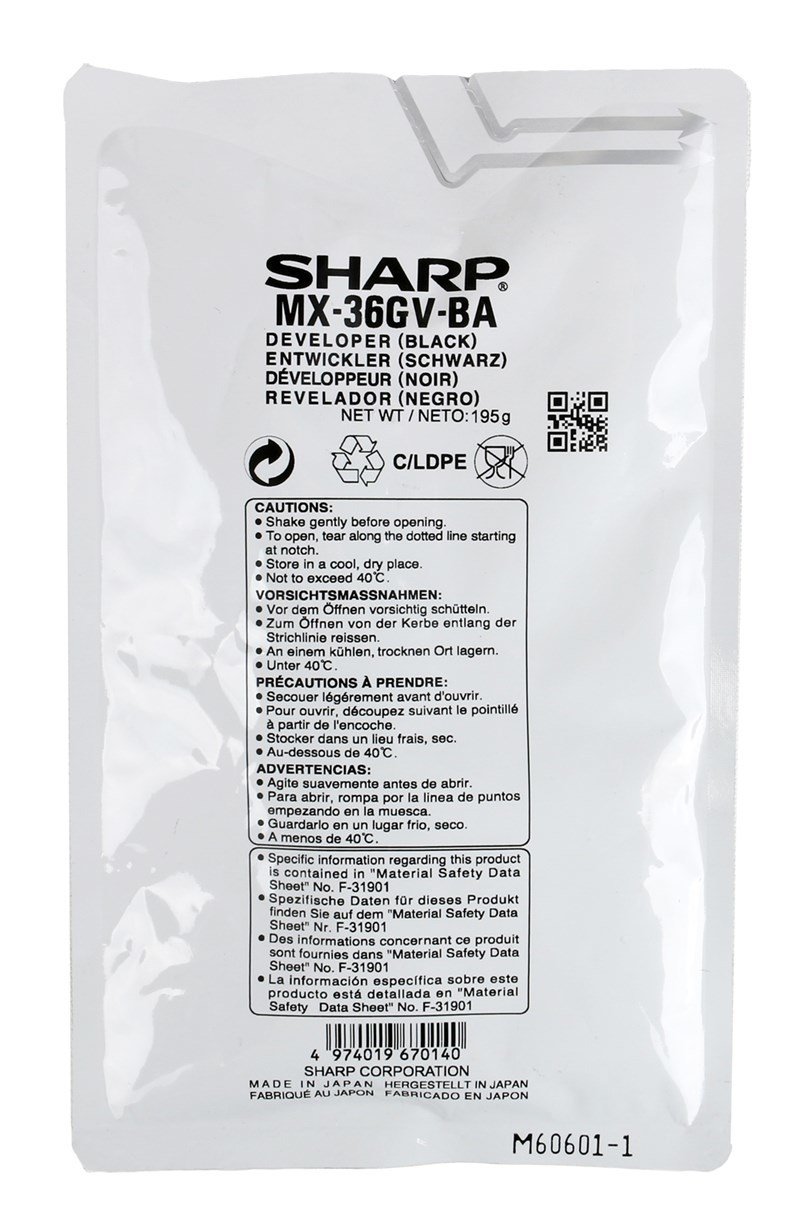 Sharp MX 36GVBA Orjinal Siyah Developer MX-2010  MX-2310