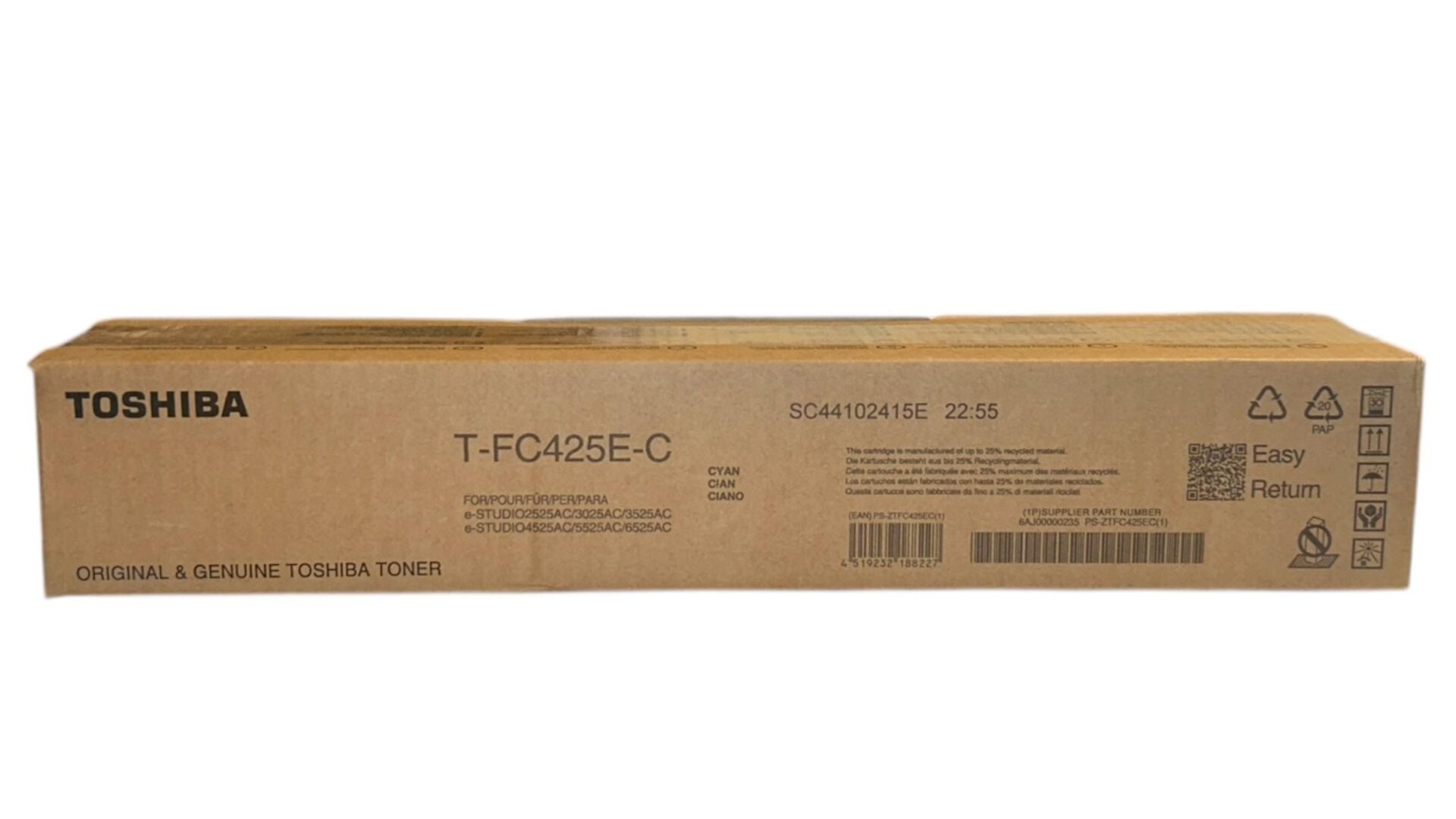 Toshiba T-FC425E-C Orijinal Mavi Toner E-Studio 2020AC 2521 2525AC 3025 4525AC