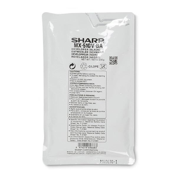 Sharp MX 51GVBA Orjinal Siyah Developer MX-4111 MX-4141 MX-5110 MX-5112 MX-5140