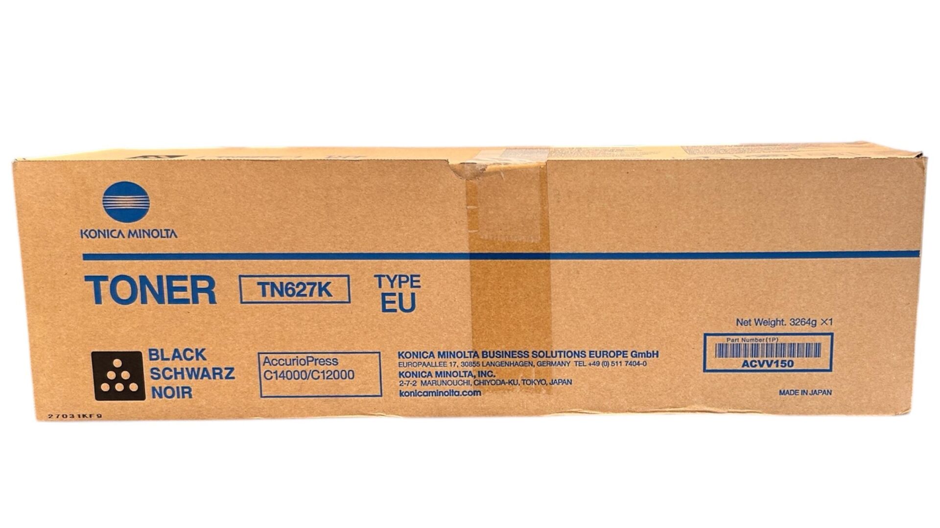 Minolta TN-627 Orjinal Siyah Toner AccurioPress C-12000 C-14000 ACVV150 3264g.
