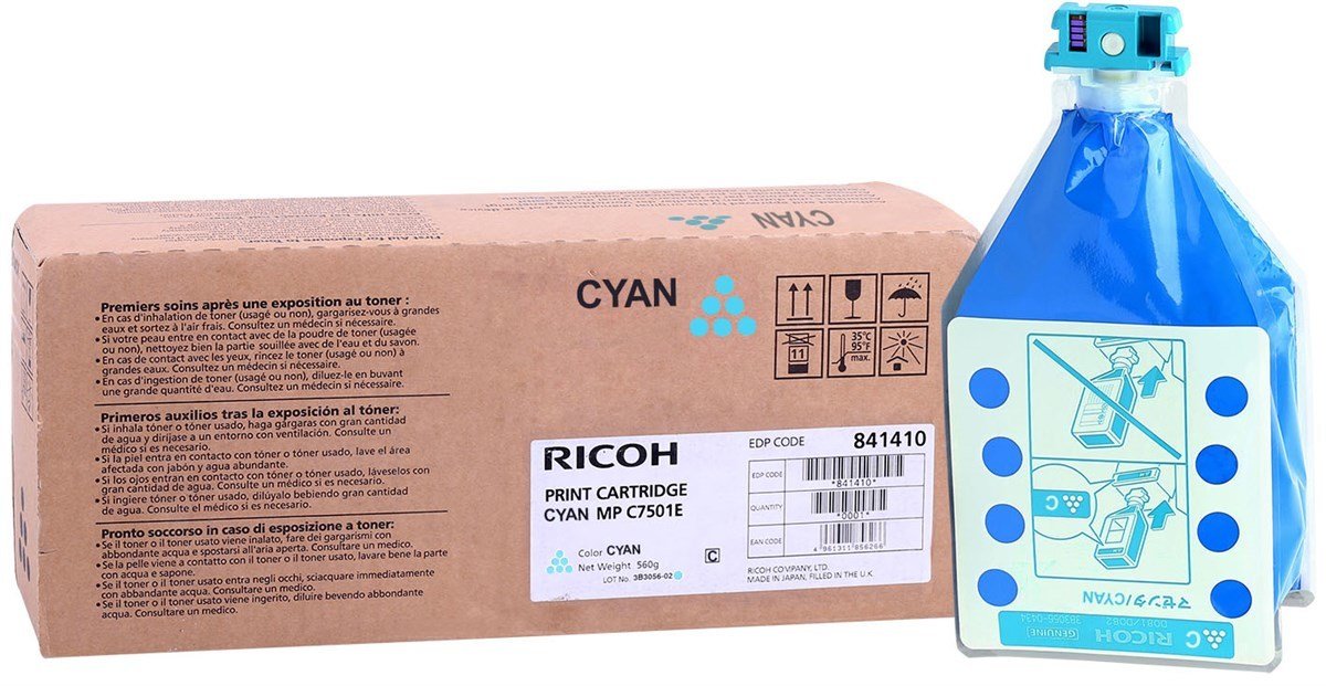 Ricoh MP-C 7501 Orjinal Mavi Toner MP-C 6501-7570 (842076-841409-841366)