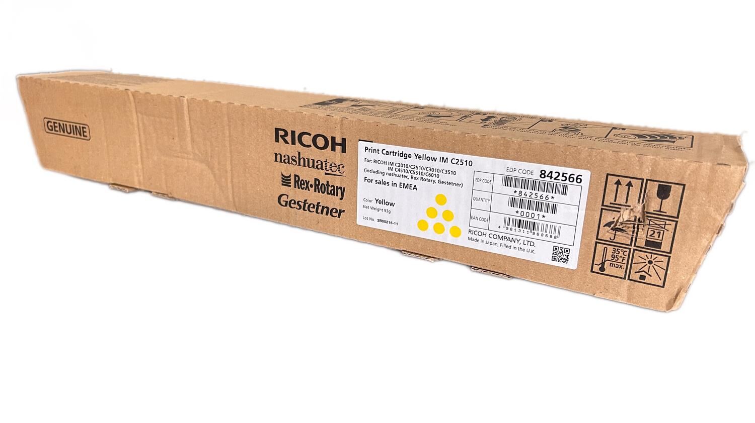Ricoh IM C2010 IM C2510 Orijinal Sarı Toner 842566
