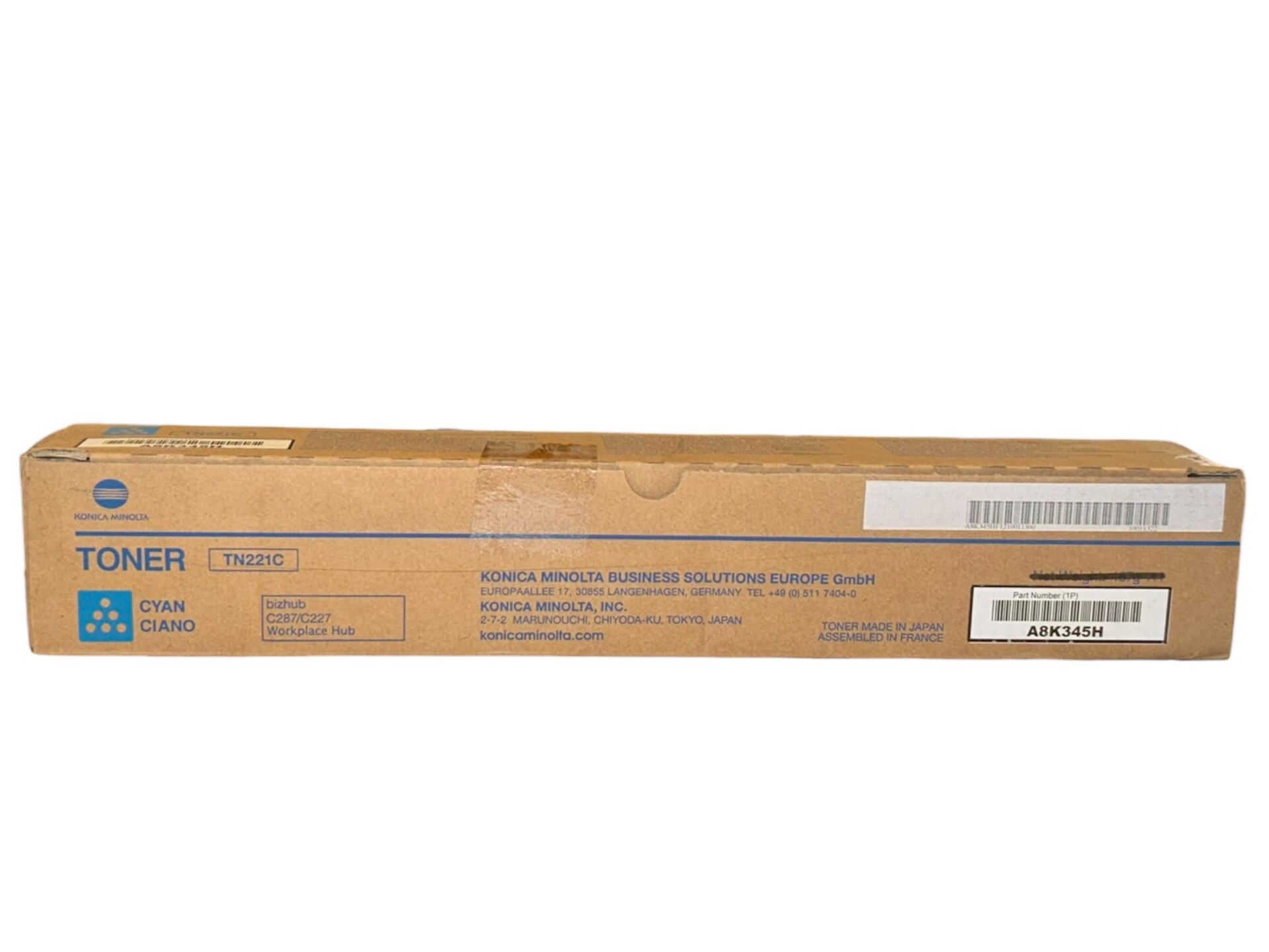 Minolta TN-221 Orjinal Lower Mavi Toner Bizhub C-227 C-287 A8K345H