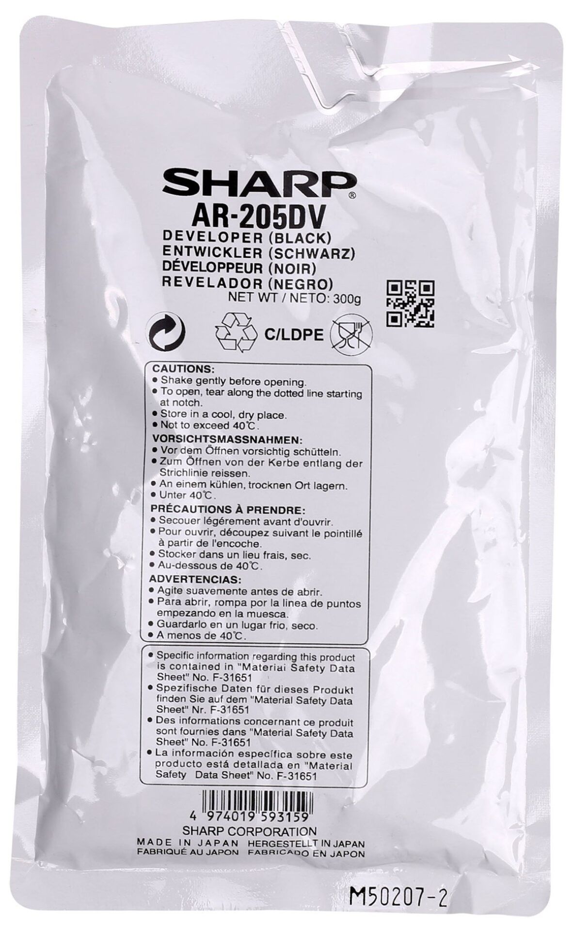 Sharp AR-205 Orjinal Developer AR 5516  5520  MX M160D  M200D  300g
