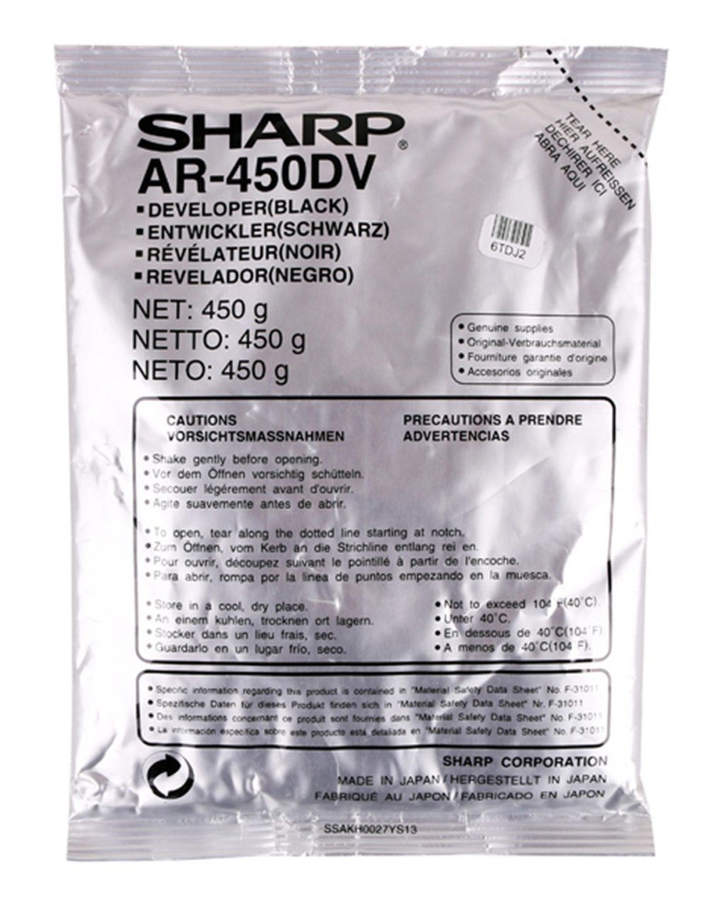 Sharp AR-450-AR455 Orjinal Developer AR-M 350-M351-M355-450-M451(450GR)