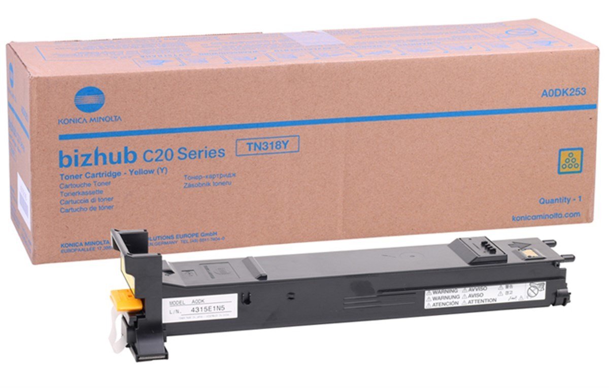 Minolta TN-318 Orjinal Sarı Toner Bizhub C20 A0DK253